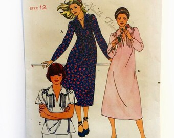 Butterick 6025 Boho Pullover Blouse Dress Pintucks Sash Misses Size 12 Uncut Sewing Pattern