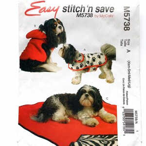 Easy Stitch N Save 5738 Pet Coat Hoodie and Mat Uncut Sewing Pattern