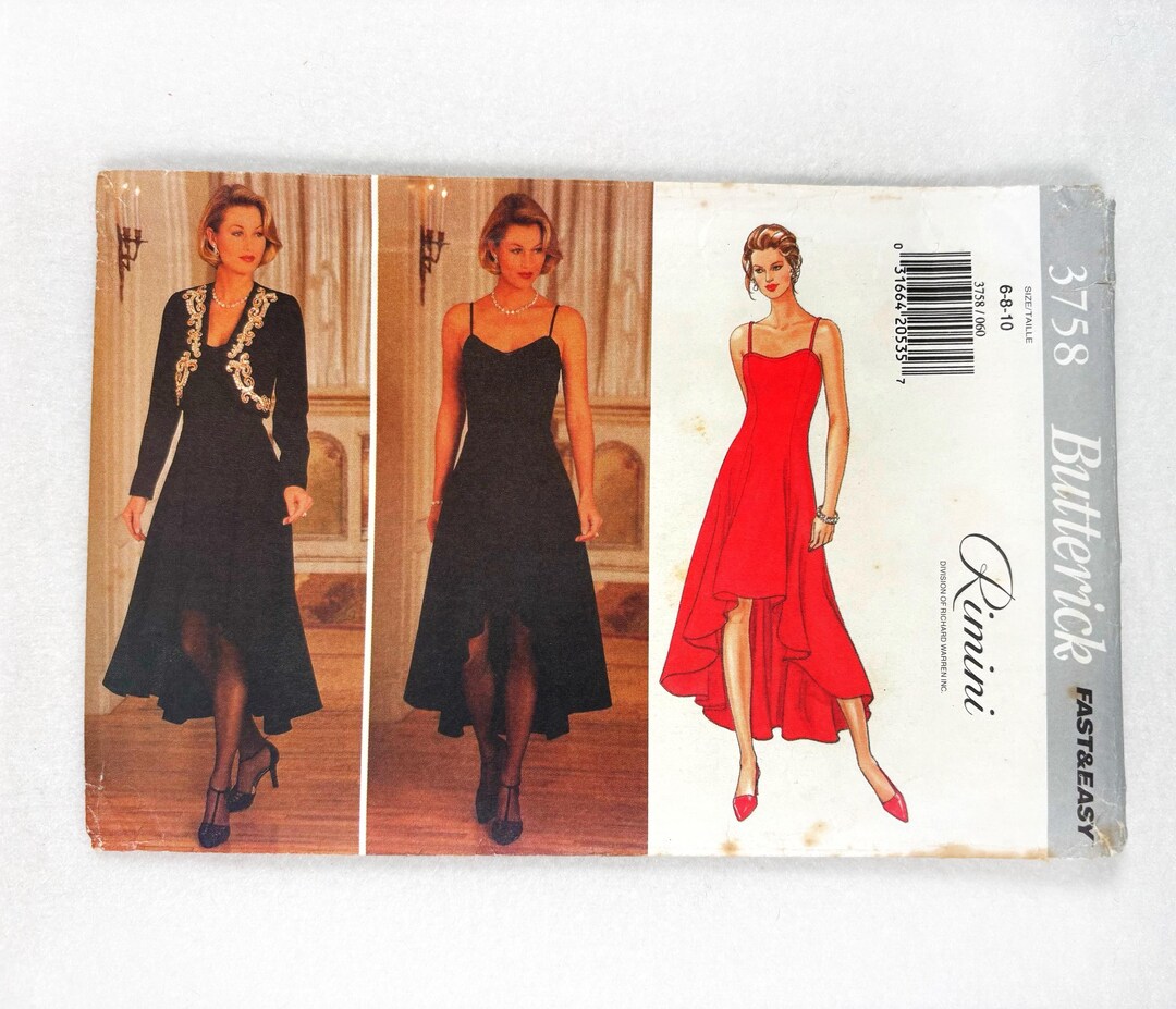 Butterick 3758 Rimini Flared Slip Dress and Jacket Misses 6 8 10 Bust ...