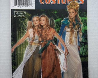 Simplicity 9454 Titania Fairy Angel LOTR Costume Gowns Overdress Wings Crown Sash Misses 14-20 Biust 36-42 Nierozcięty wzór do szycia