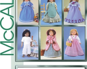 McCall's 2609 18" Doll Historical Dresses Pinafore Dress Skirt Bolero Coat and Muff Uncut Sewing Pattern