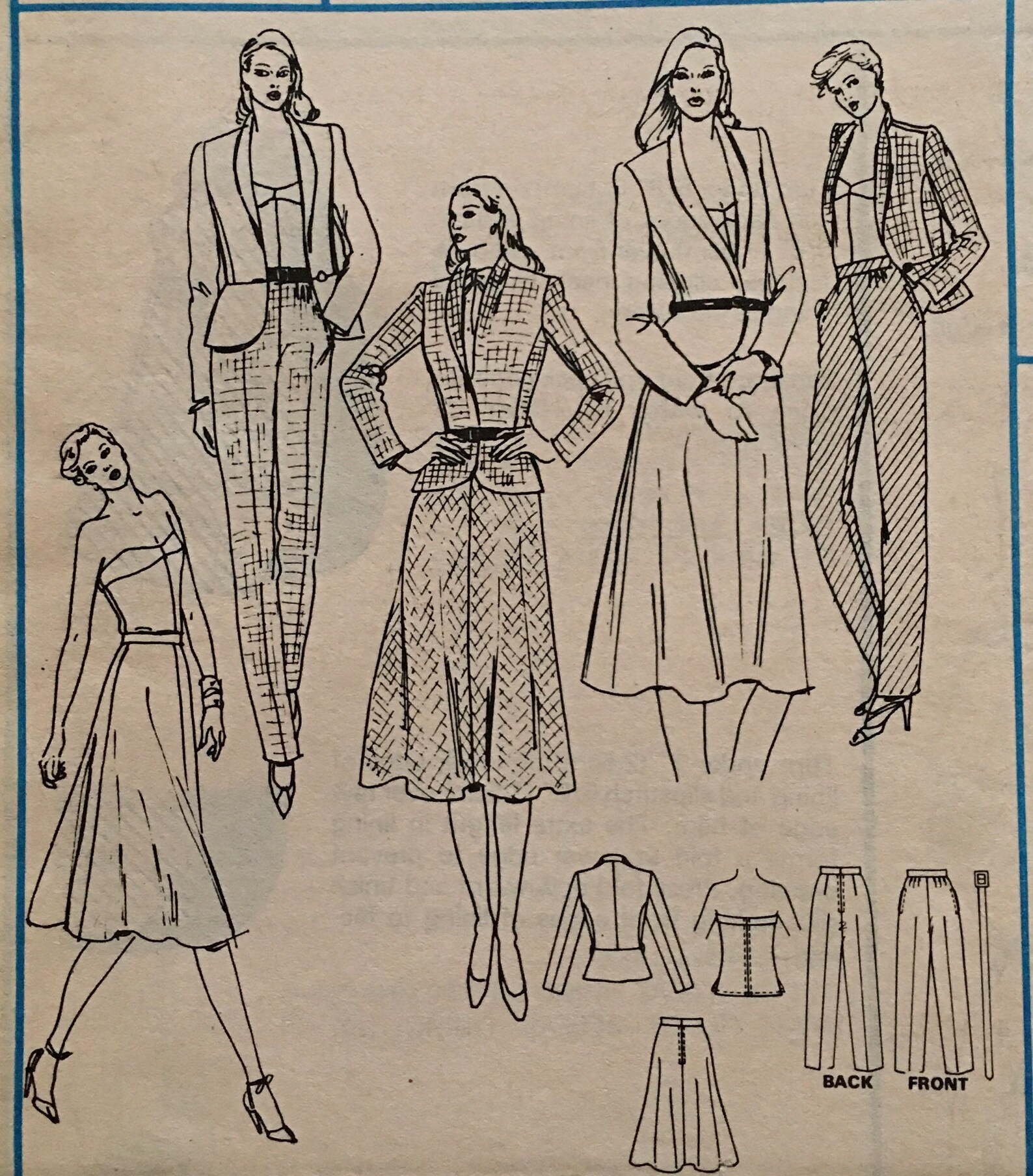 Mccall's 6830 Shawl Collar Peplum Jacket, Bias Cut Full Skirt, Straight ...