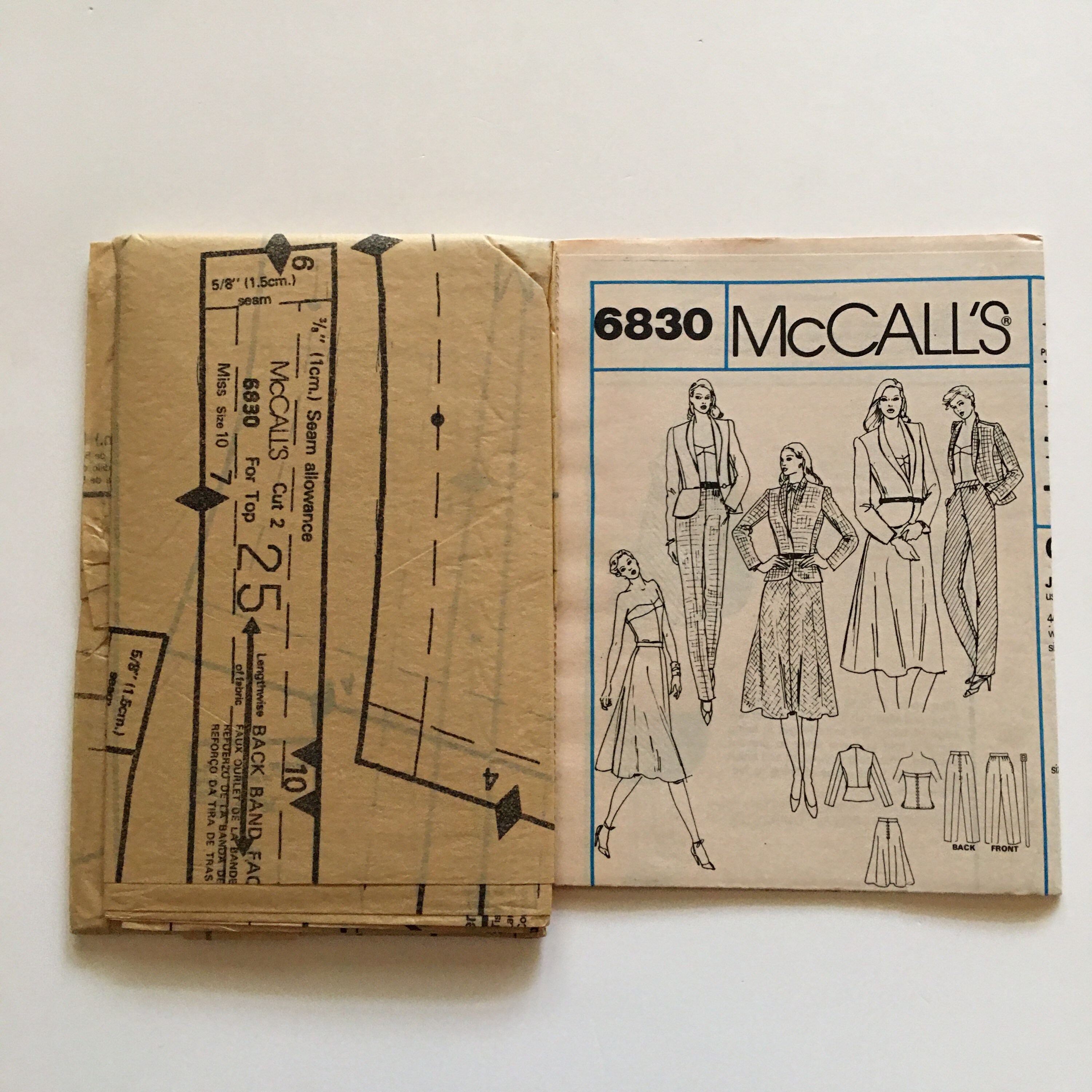 Mccall's 6830 Shawl Collar Peplum Jacket, Bias Cut Full Skirt, Straight ...