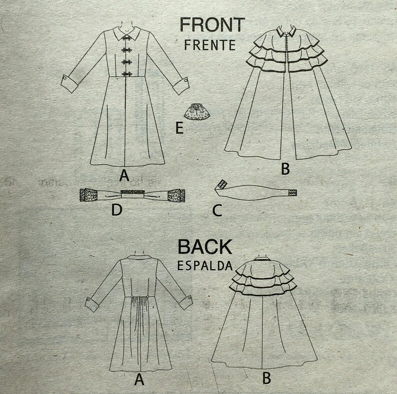 McCall/'s 4550 Men/'s Victorian Cape Coat Cummerbund Jabot Costume S M L Uncut Sewing Pattern