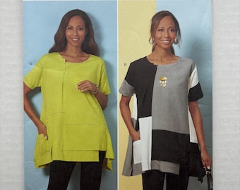 Butterick 6877 Katherine Tilton Asymetryczny Top Misses L XL XXL Biust 38-48 Wykrój do szycia bez rozcięcia