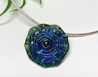 Ringtop Pendant holder Lampwork Glass Bead / Lampwork bead by Jacqueline Herzog perlen-hexerei