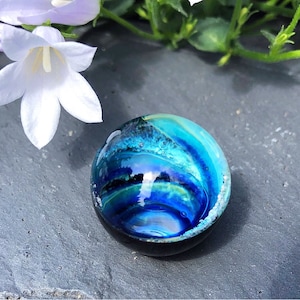 Mourning memory glass ball, ash bead, memorial stone made of Murano glass handmade by me, each unique, human, pet, dog, cat
