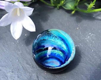 Mourning memory glass ball, ash bead, memorial stone made of Murano glass handmade by me, each unique, human, pet, dog, cat