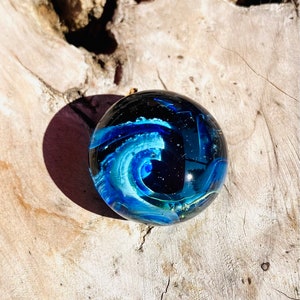 Mourning memory glass ball, ash bead, memorial stone made of Murano glass handmade by me, each unique, human, pet, dog, cat