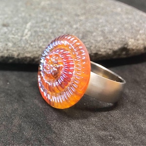 Ringtop Lampwork Glass Bead/Lampwork bead by Jacqueline Herzog pearly hexerei
