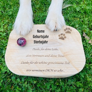 Commemorative plaque for ash pearl, memorial stone, gravestone, wood, pet, dog, cat