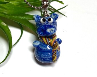 Hippo Ketten-Anhänger Lampwork Glass Bead / Lampwork bead by Jacqueline Herzog perlen-hexerei