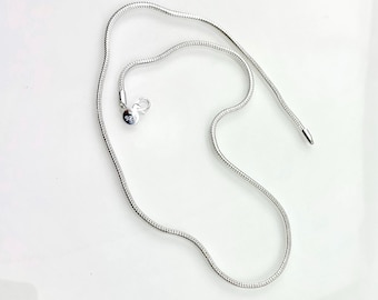 Cadena de plata de ley 925 para charms Pandora, varios tamaños 40-60 cm, cadena de serpiente, collar de charms, pulsera de charms, cadena de plata, pulsera de plata