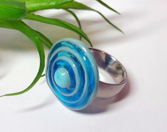 Ringtop Lampwork Glass Bead / Lampwork bead by Jacqueline Herzog perlen-hexerei