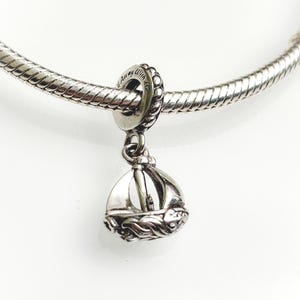 Boot 925 Silber Charm für Pandora-Armband oder Kette Silber, Kettenanhänger, Maritime Charms,  Handgefertigt Segelboot Schiff