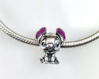 Pingente Stitch em prata de lei 925 para pulseira ou colar Pandora, berloques de prata, pingentes náuticos, Natal, feito à mão
