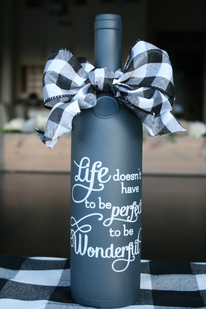 Chalk Painted Wine Bottle Etsy