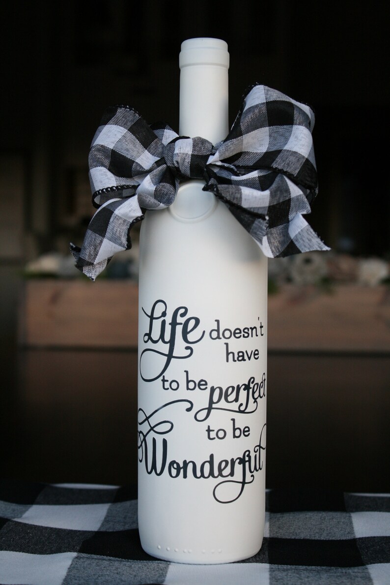 Chalk Painted Wine Bottle Etsy