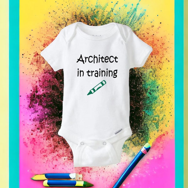 Architect in Training baby onesie®, funny baby onesie® unisex baby bodysuit, Architect baby shower gift, dad is architect short/long sleeve