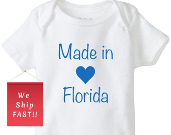 State baby onesie®, made in Florida, state bodysuit, unisex baby shirt, baby shower gift, cute baby onesie®, newborn baby shirt, funny shirt
