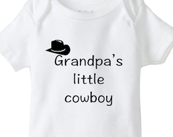 Grandpa's little cowboy, cowboy baby onesie®, Grandpa bodysuit, little cowboy onesie®, howdy onesie®, baby cowboy shirt, baby boy bodysuit