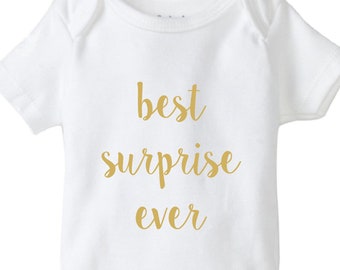 Best surprise ever onesie®, baby announcement, coming soon onesie®, baby on the way, surprise onesie®, announcement photo onesie®, pregnant