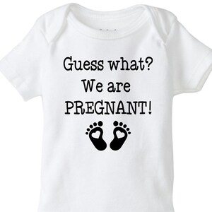 Guess what baby onesie, Guess what?we are pregnant!, baby announcement onesie, announcement bodysuit, we are pregnant, baby on the way