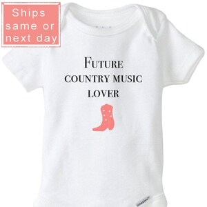 Country music baby onesie®, Future country music lover, Baby shower gift, Cowboy boot onesie®, Country baby bodysuit, Cute baby onesie®