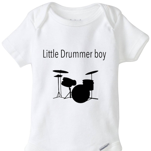 Little drummer boy bodysuit, white baby onesie, future drummer, music baby clothing, baby shower gift, newborn-24 months