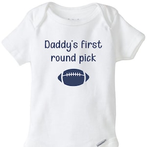 Fantasy football baby onesie®, Daddy&#39;s first round pick, Football baby onesie®, Sports onesie®, Game day onesie®, Football bodysuit
