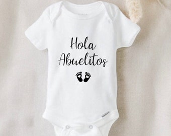 Hola Abuelitos Onesie®, Spanish onesie®, Baby announcement onesie®, Grandparents announcement, Pregnancy announcement, Grandbaby onesie®