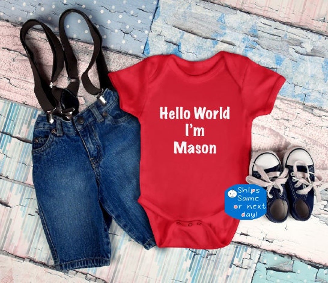 Hello World I'm baby Name Custom Baby Onesie® Going Etsy