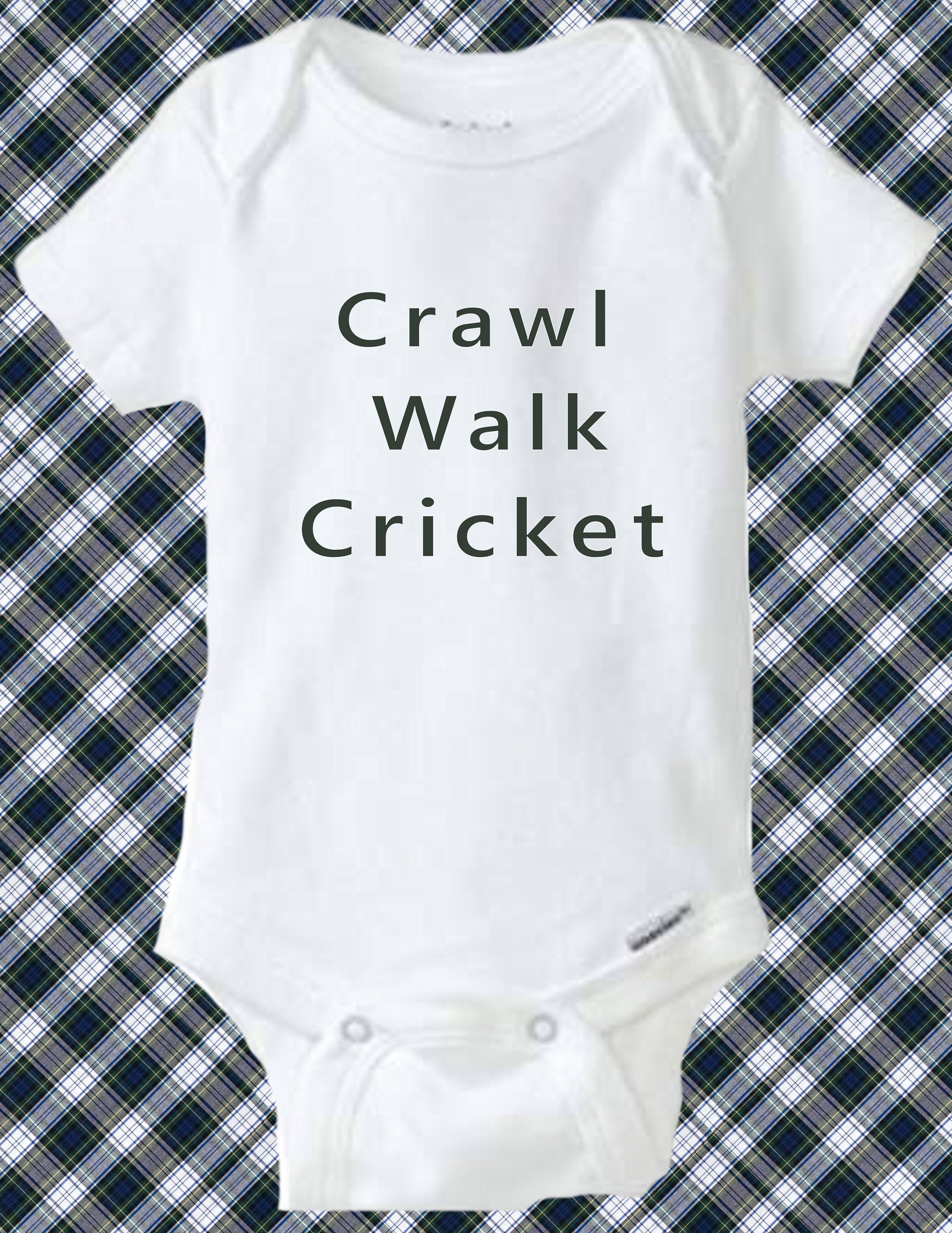 Crawl Walk Cricket Cricket Onesie White Baby Shirt Sports Etsy Australia