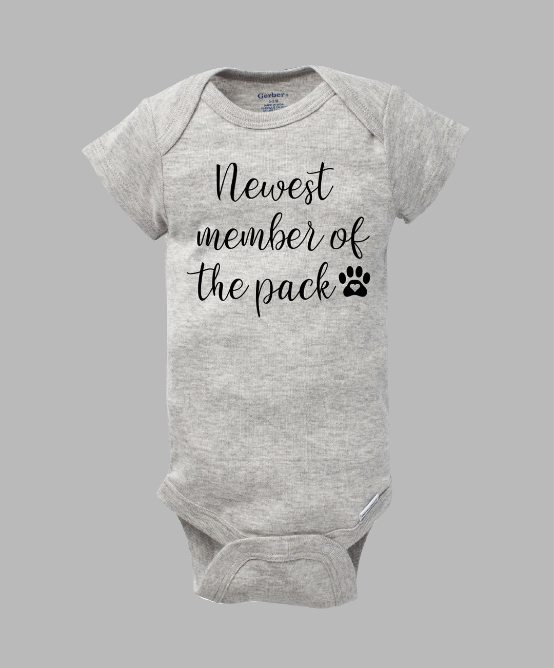 Baby Announcement Onesie®, Newest Member of the Pack, Animal Baby