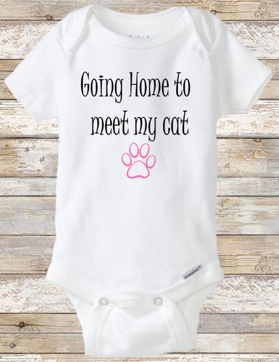 Going Home Cat Baby Onesie Going Home to Meet My Cat Kitten