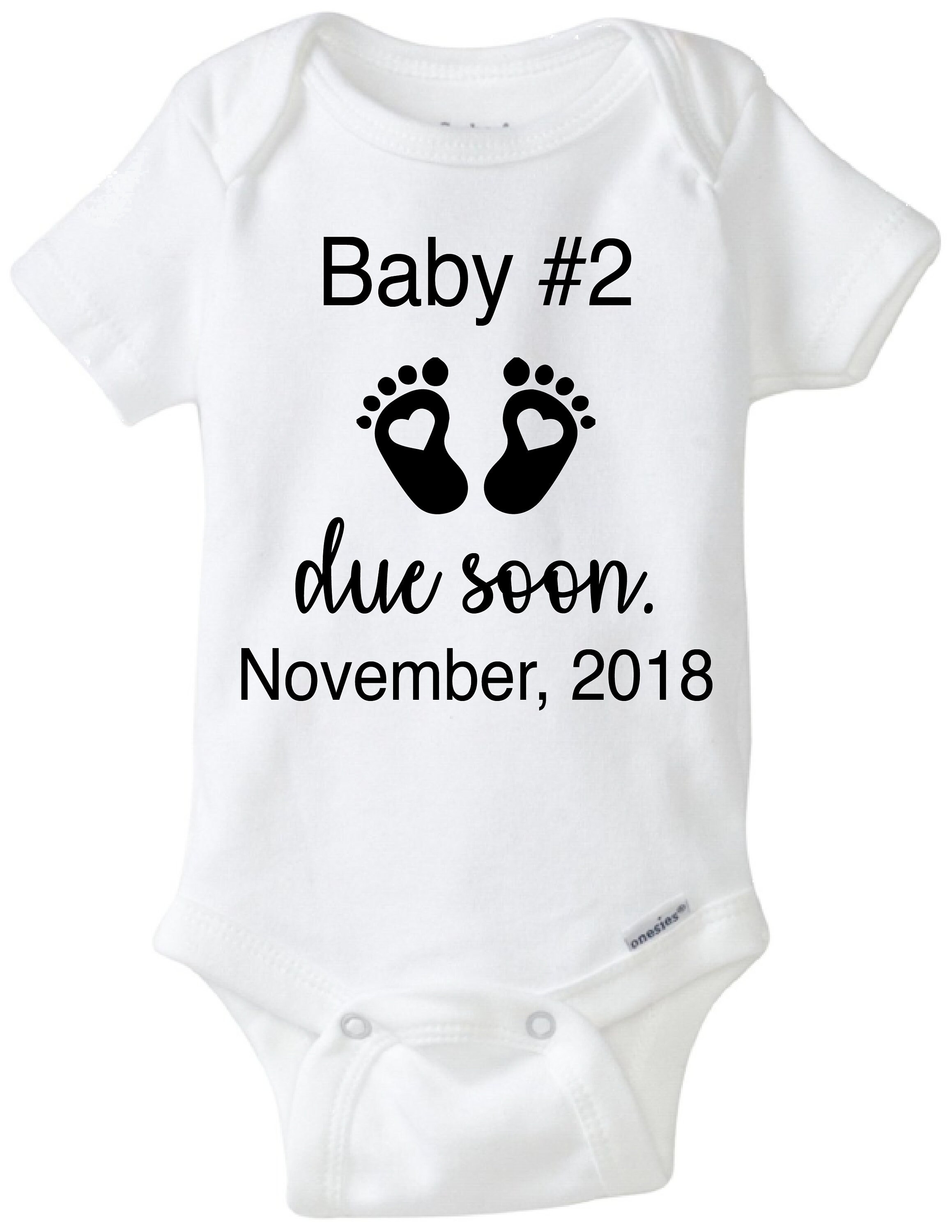 Baby announcement onesie® baby 2 on the way baby 2 Etsy