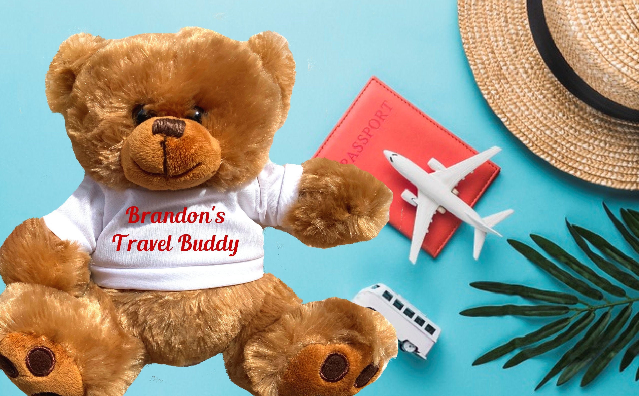 Travel Buddy Bear Personalized 8 Teddy bear Etsy