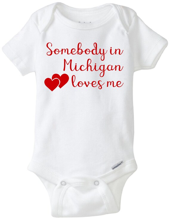Somebody In Michigan Loves Me State T-Shirt Somebody In Michigan Loves Me State T-Shirt