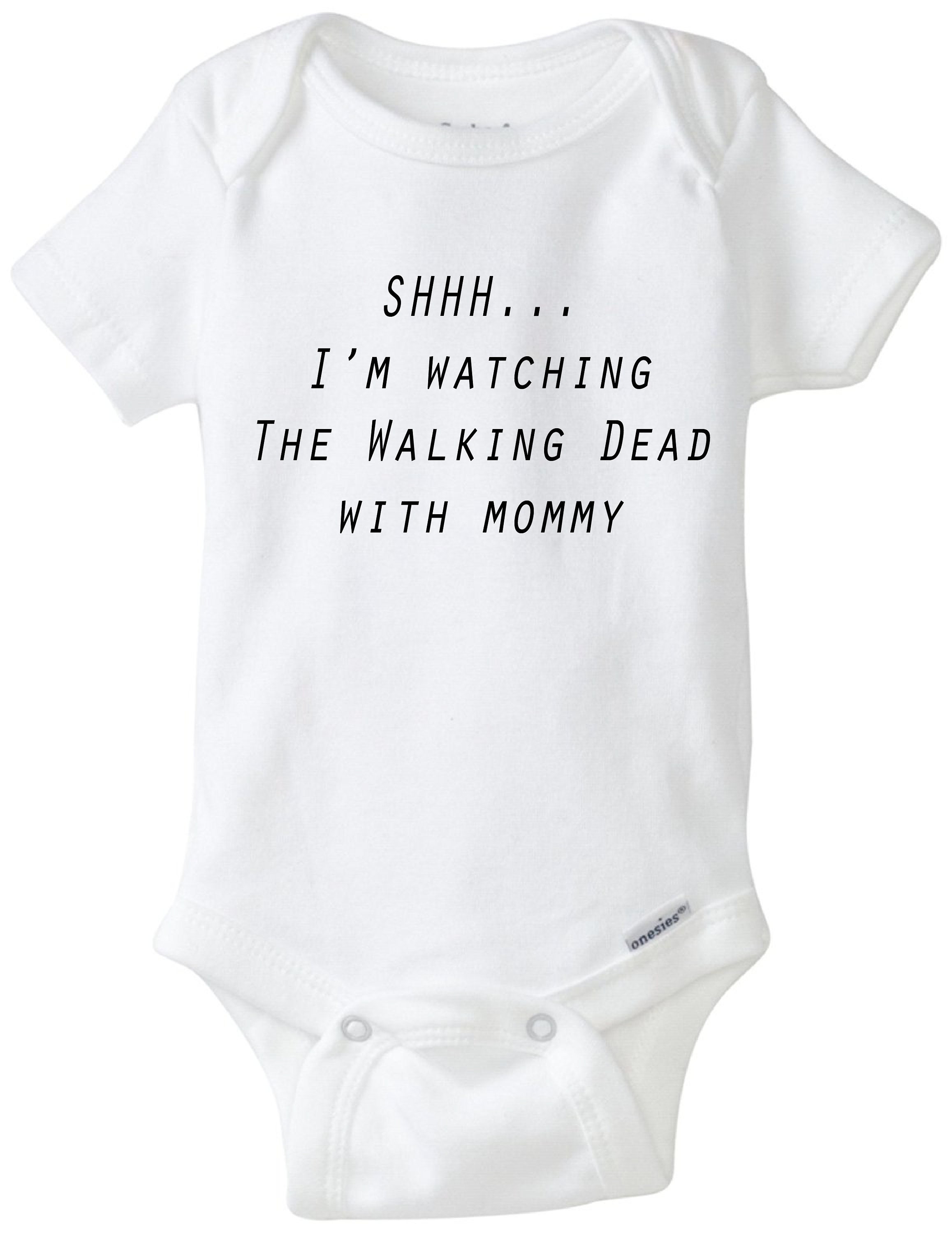 Walking dead onesie shhh I m watching the walking dead with mommy tv show baby bodysuit funny baby shirt short long sleeve onesie