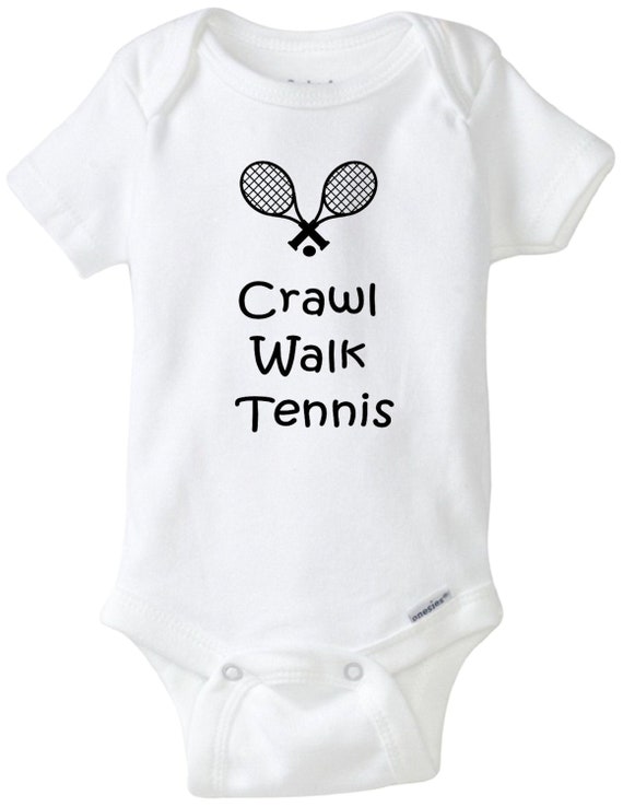 Crawl walk Tennis Tennis onesie Tennis Racket white baby shirt sports baby for the Future Tennis player baby boy baby girl shower gift Etsy Polska