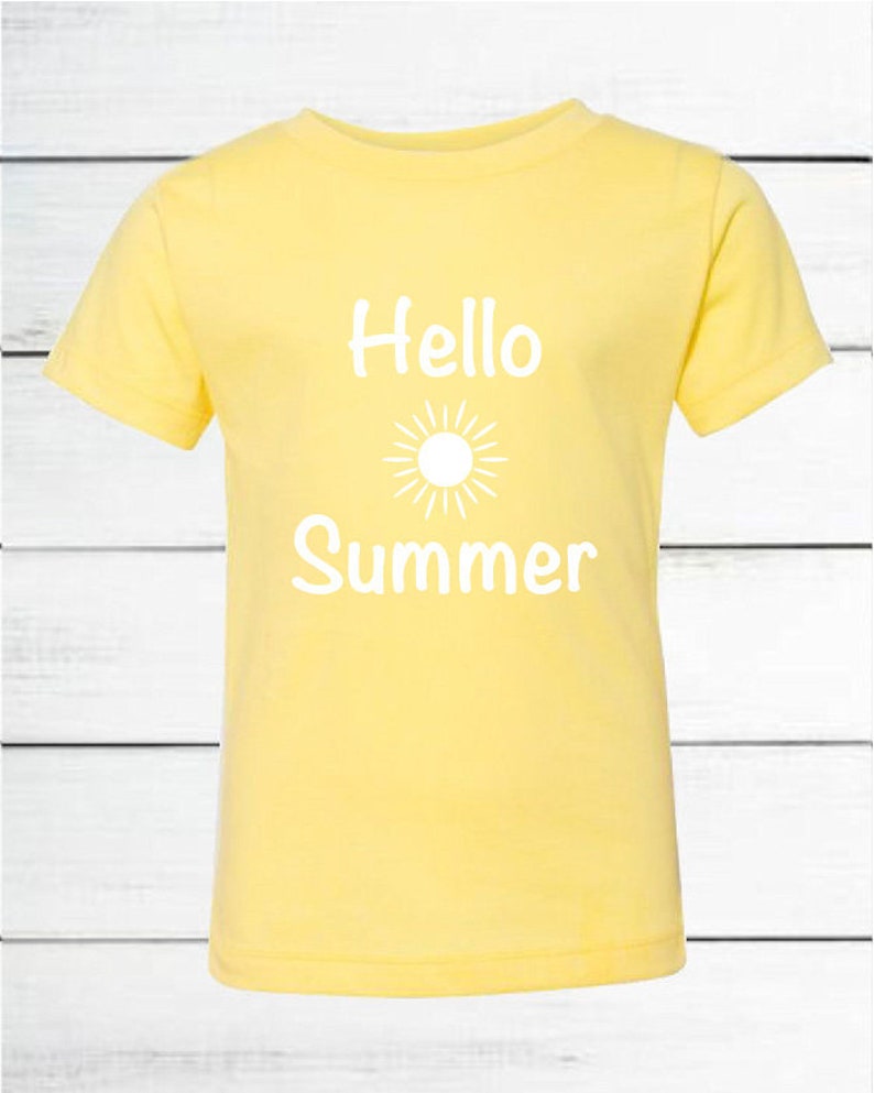 3T summer vacation Hello Summer shirt 2T vacation time Hello Summer 5T unisex toddler shirt 4T summer toddler shirt yellow shirt