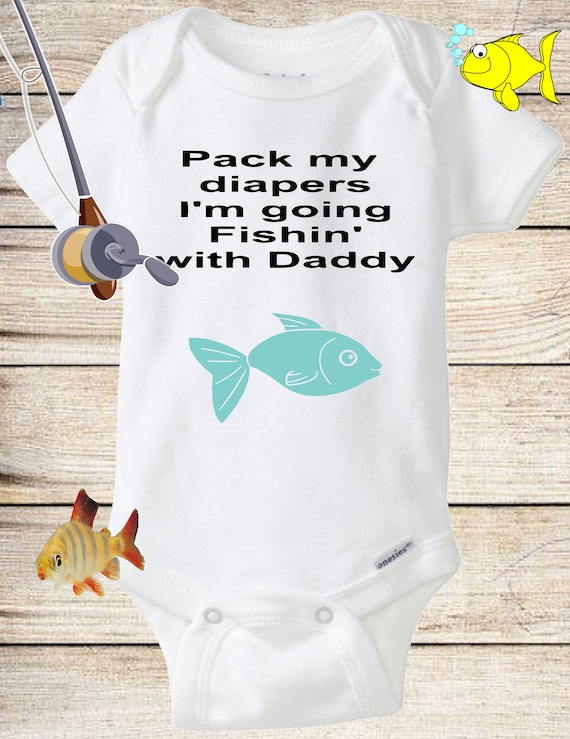 Baby Pesca Camiseta" "Goin 'Fishin' conmigo Papá" Peces Pesca Daddy 