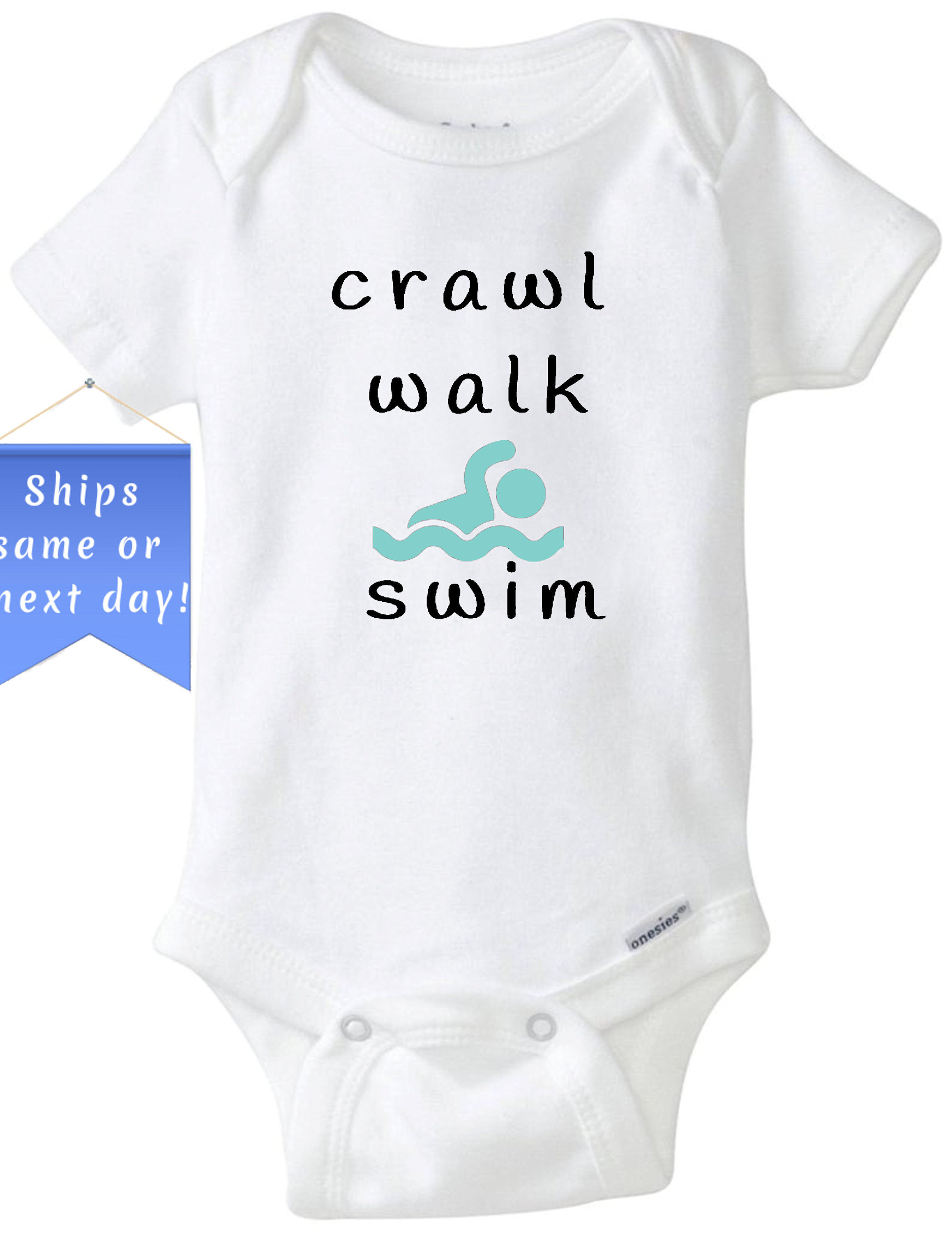 Crawl Walk Swim Gerber Onesie Choose Swimmer Color White Baby Shirt Sport Future Swim Team Member Unisex Baby Clothes Boy Girl Infant Etsy UK