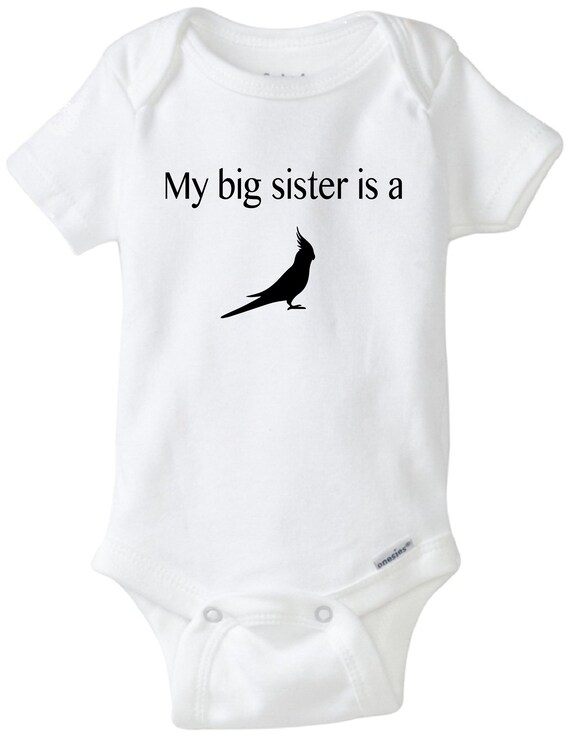 My Big Sister is a Cockatiel, Cockatiel Baby Onesie®, Bird Baby
