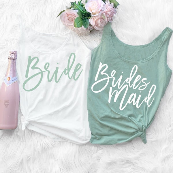 Sage Bridesmaid Tank Top, Bridesmaid Shirt, Bachelorette Shirts, Bridesmaid Proposal, Bridal Party Shirt, Bridesmaid Gift, Wedding Shirts