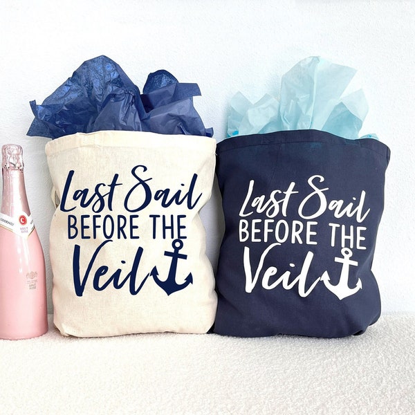 Nautical Bachelorette Party Bag, Bachelorette Bags, Last Sail Before the Veil, Let's Get Nauti, Beach Bachelorette Favor Bags, Gift Bag