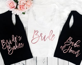 Brides Babes Shirt, Babe of Honor Shirt, Bachelorette Party Shirt, Brides Babes Tank Top, Bridesmaid Shirt, Bachelorette Tank