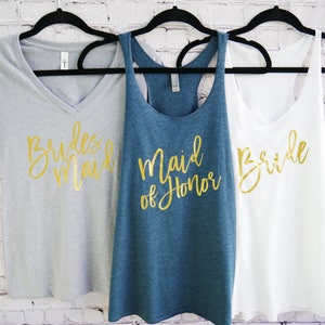 Bridesmaid shirts  -  Bridesmaid Tank Top - Bachelorette Party Shirts - Maid of Honor Shirt - Mother of the Bride Shirt - Bridal Party Shirt