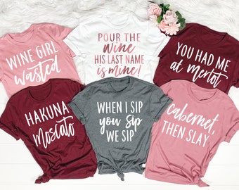 wine bridal party shirts
