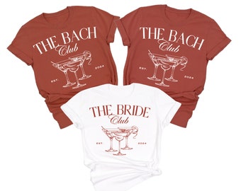 Cocktail Bachelorette Party Shirts, The Bach Club, Bachelorette Shirts, Custom Bachelorette Shirts, Preppy Bachelorette, 2024 Bachelorette